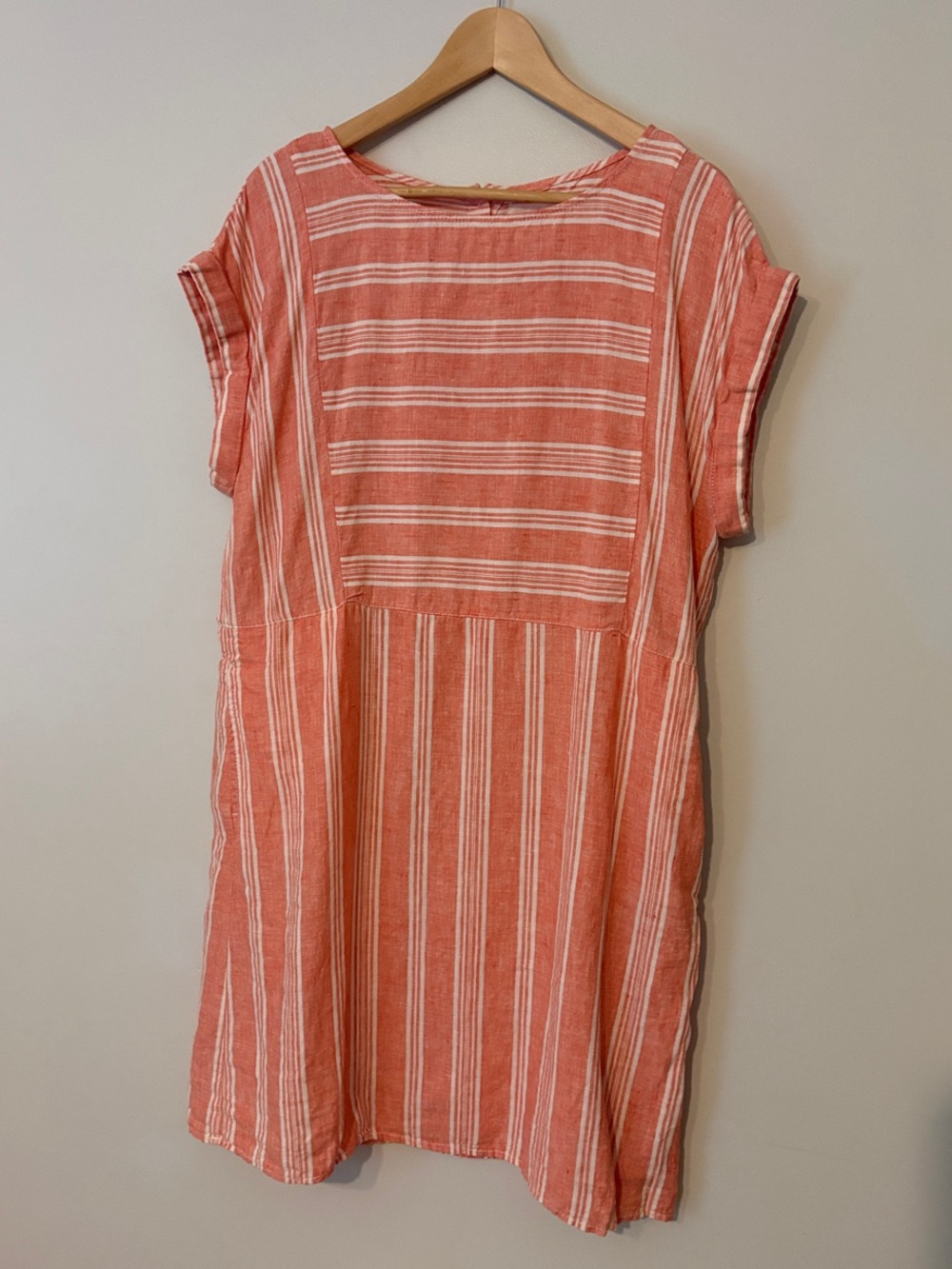 Caslon Coral and White Striped Mini Dress